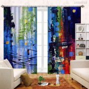 3D Abstract Color Graffiti Curtains and Drapes LQH 240- Jess Art Decoration