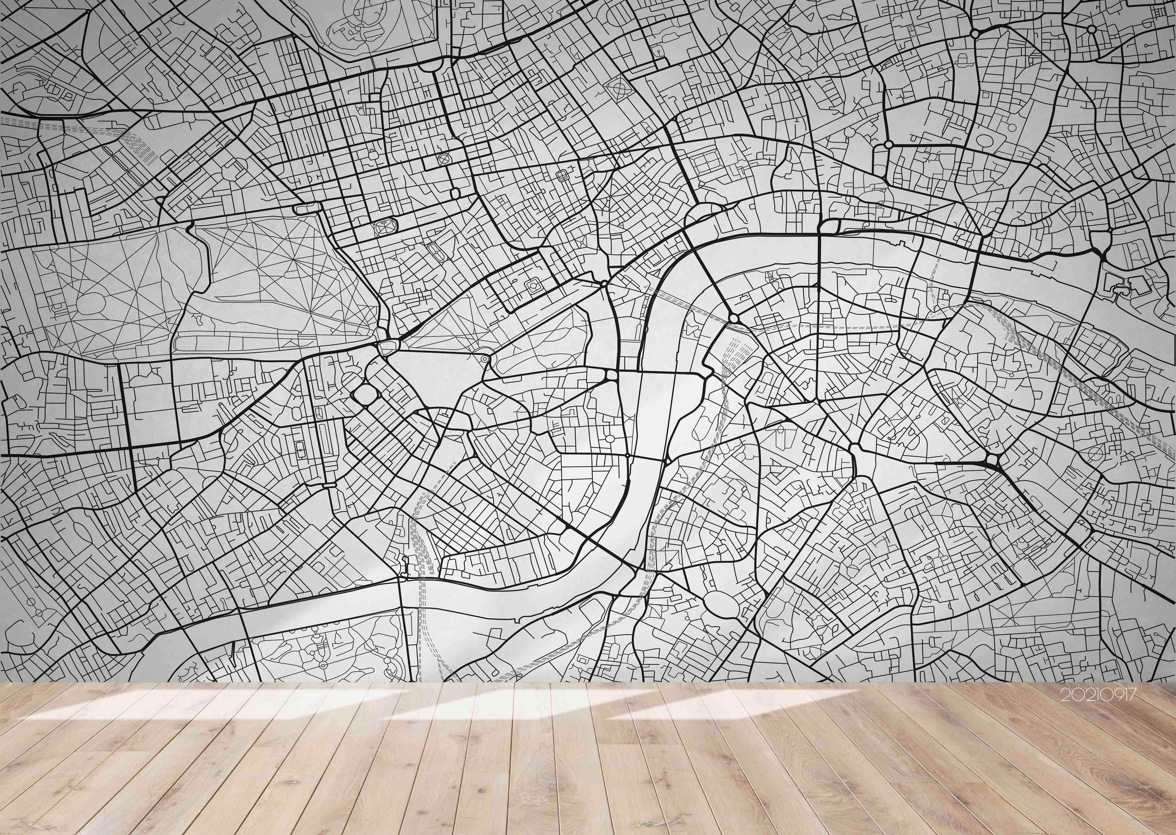 3D Grey Traffic Map Wall Mural Wallpaper LQH 115- Jess Art Decoration