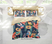 3D Tropical Plant Floral Bird Quilt Cover Set Bedding Set Duvet Cover Pillowcases 10 LQH- Jess Art Decoration