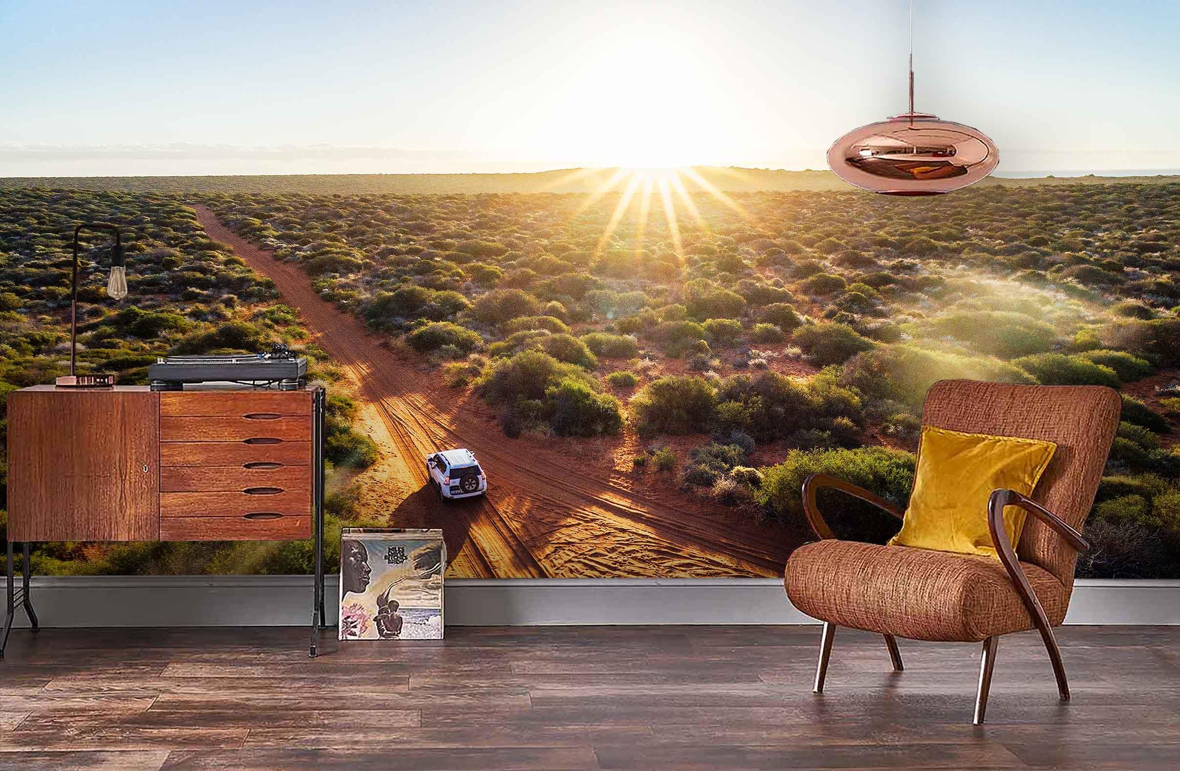 3D Desert Cross Country Sunset Wall Mural Wallpaper 37- Jess Art Decoration