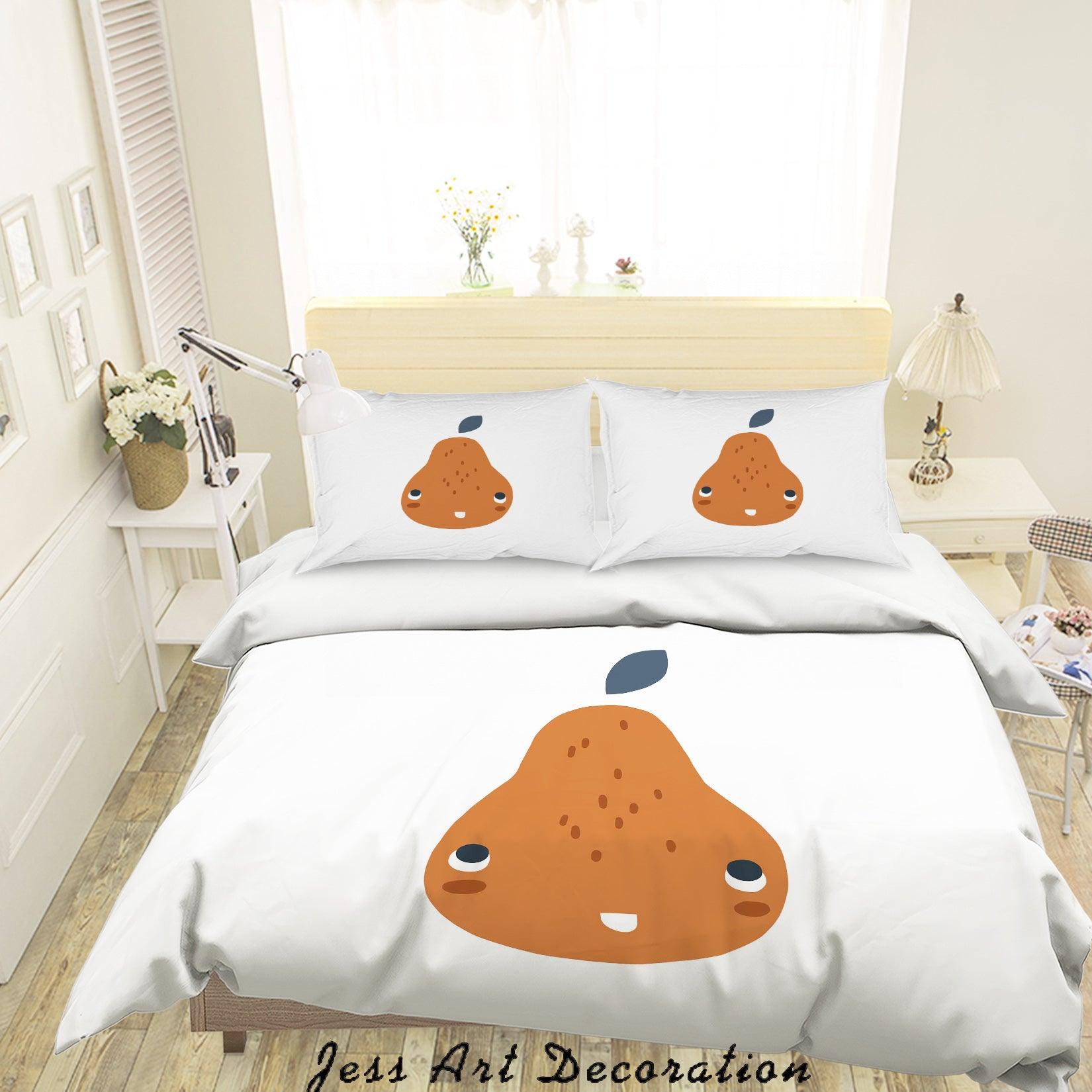 3D White Pear Quilt Cover Set Bedding Set Duvet Cover Pillowcases SF73- Jess Art Decoration
