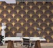 3D Abstract Gold Line Geometry Art Wall Mural Wallpaper 29 LQH- Jess Art Decoration