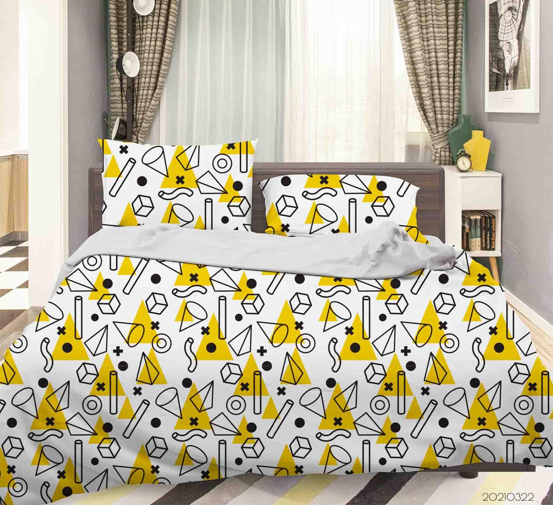 3D Abstract Geometric Pattern Quilt Cover Set Bedding Set Duvet Cover Pillowcases 116- Jess Art Decoration
