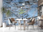 3D Blue Rock Texture blue stone rock texture wall mural wallpaper for dining room