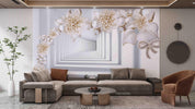 3D Stereo Floral Pearl Deep Loby Wall Mural Wallpaper SWW5097- Jess Art Decoration