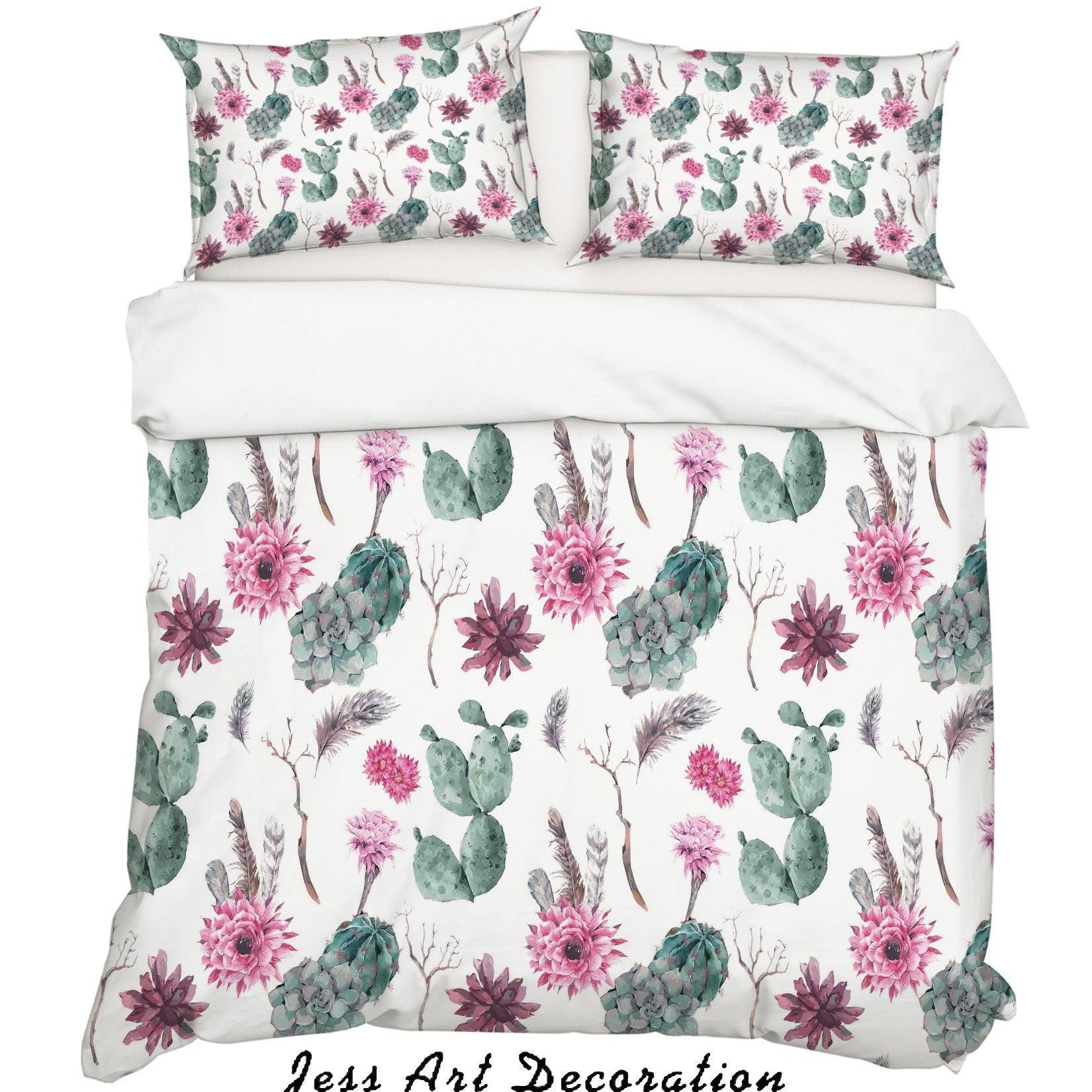 3D Floral Leaves Pattern Quilt Cover Set Bedding Set Duvet Cover Pillowcases WJ 6858- Jess Art Decoration