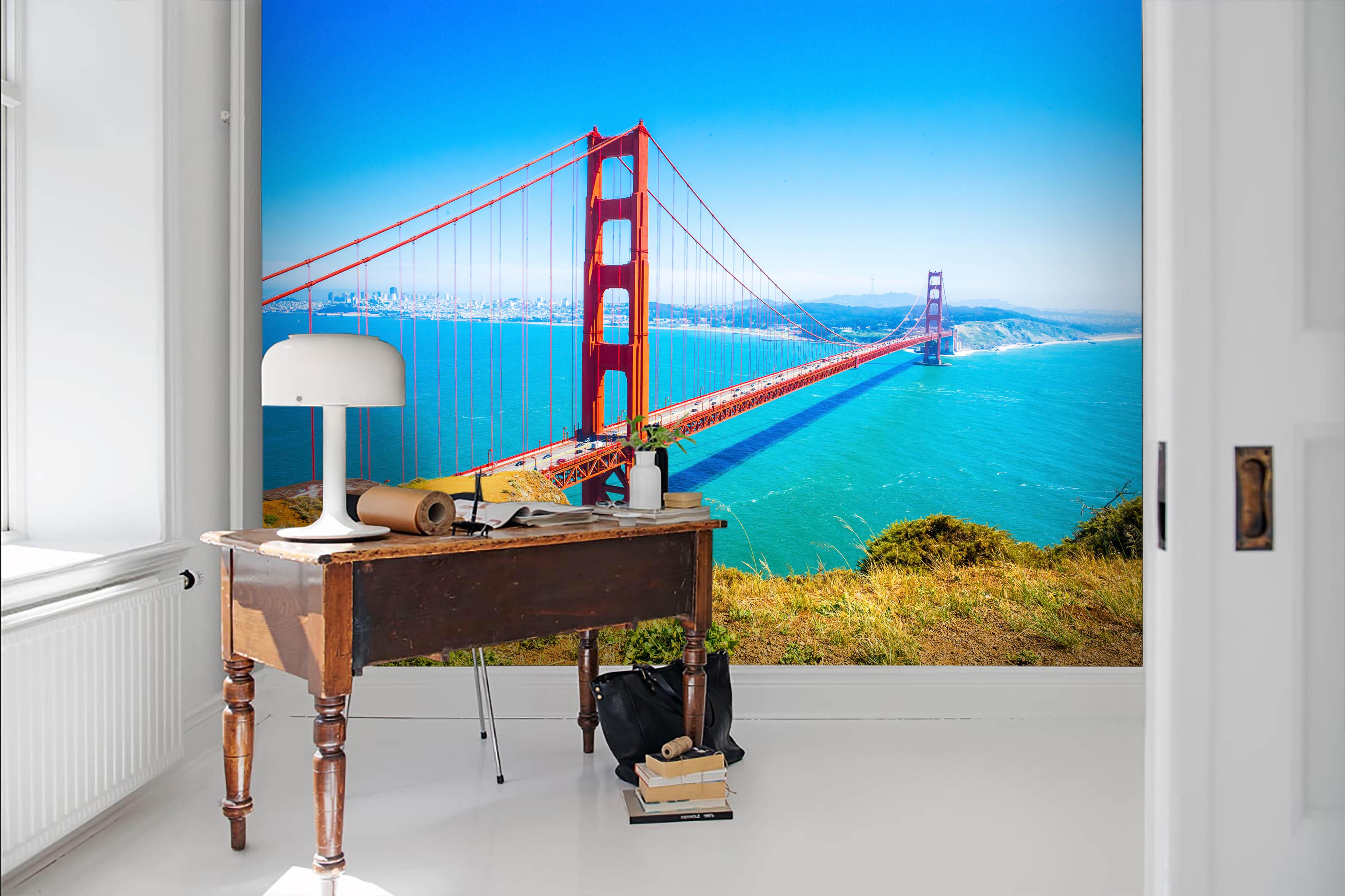 3D Blue Sea Sea Bridge Wall Mural Wallpaper 84- Jess Art Decoration