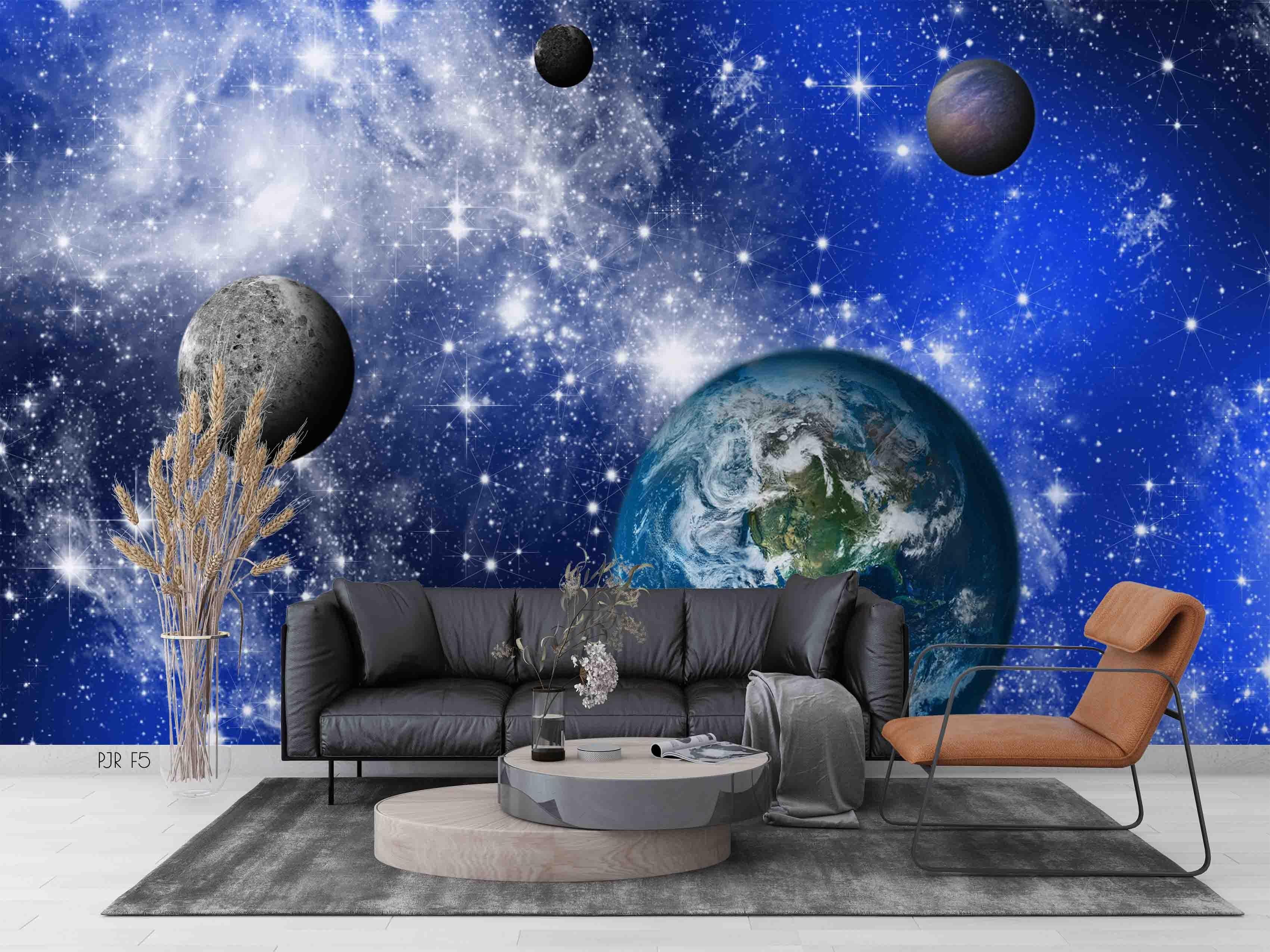 3D Universe Planet Star planet star universe mural wall mural wallpaper for kids room