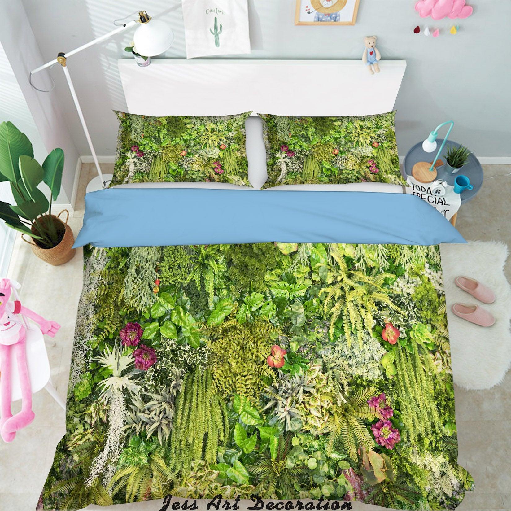 3D Green Plant Leaf  Quilt Cover Set Bedding Set Pillowcases  62- Jess Art Decoration