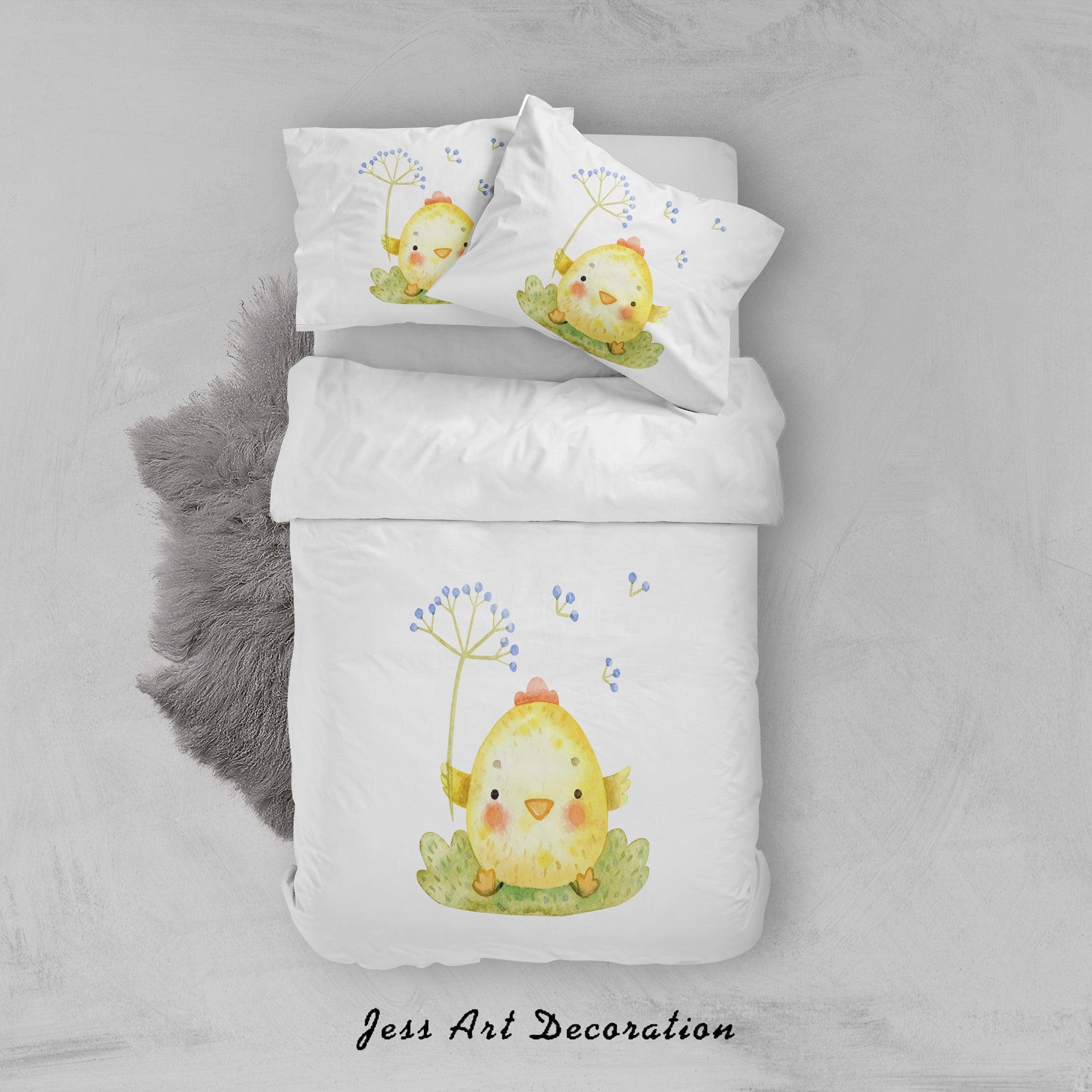 3D White Chick Dandelion Quilt Cover Set Bedding Set Duvet Cover Pillowcases SF88- Jess Art Decoration