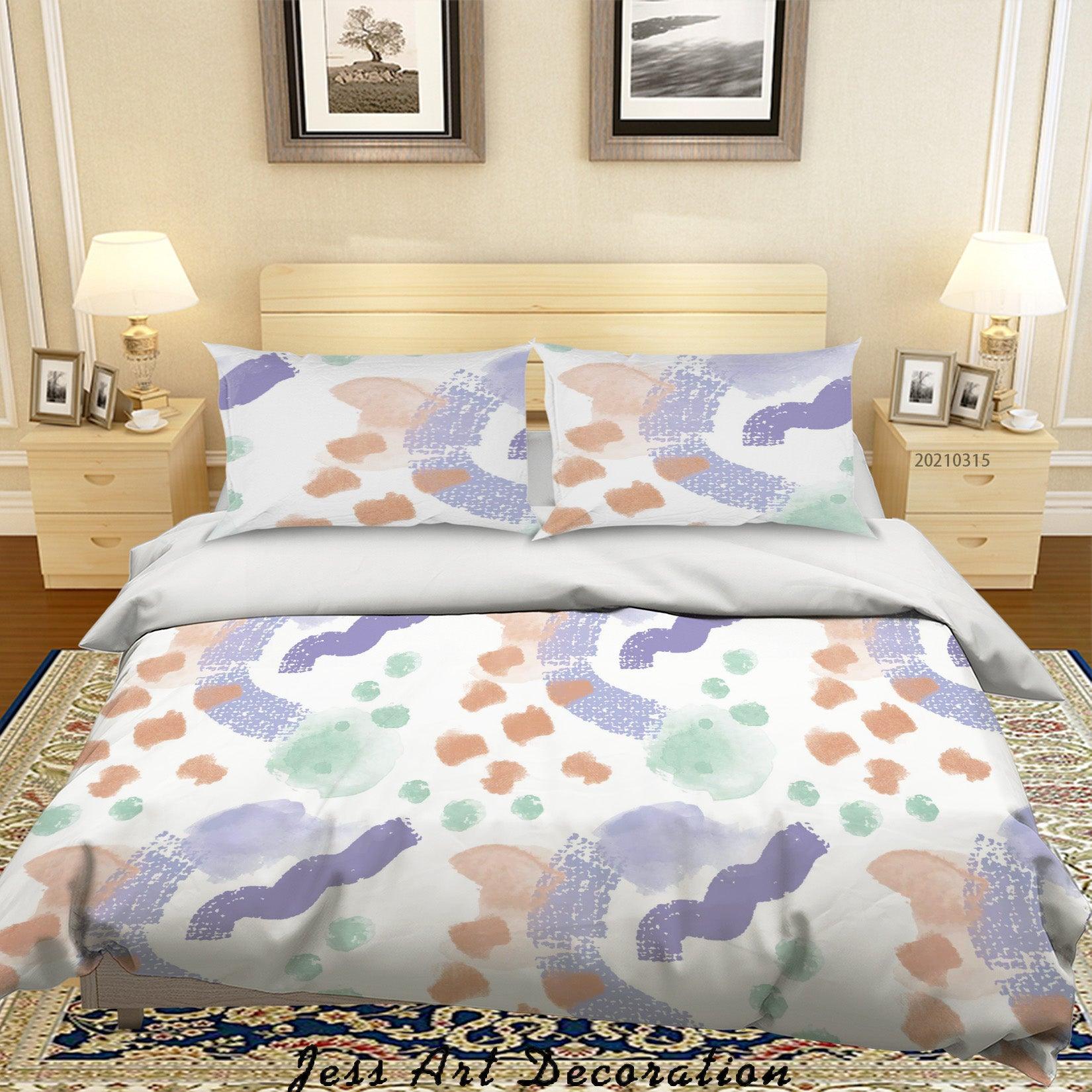 3D Watercolor Graffiti Pattern Quilt Cover Set Bedding Set Duvet Cover Pillowcases 98- Jess Art Decoration