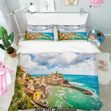 3D Blue Sea Seaside Scenery Quilt Cover Set Bedding Set Pillowcases  34- Jess Art Decoration