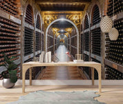 3D European Wine Cellar Wine Rack Wall Mural Wallpaper GD 3707- Jess Art Decoration