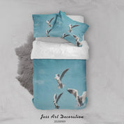 3D Black Headed Sea Gulls Flying Quilt Cover Set Bedding Set Duvet Cover Pillowcases WJ 1994- Jess Art Decoration