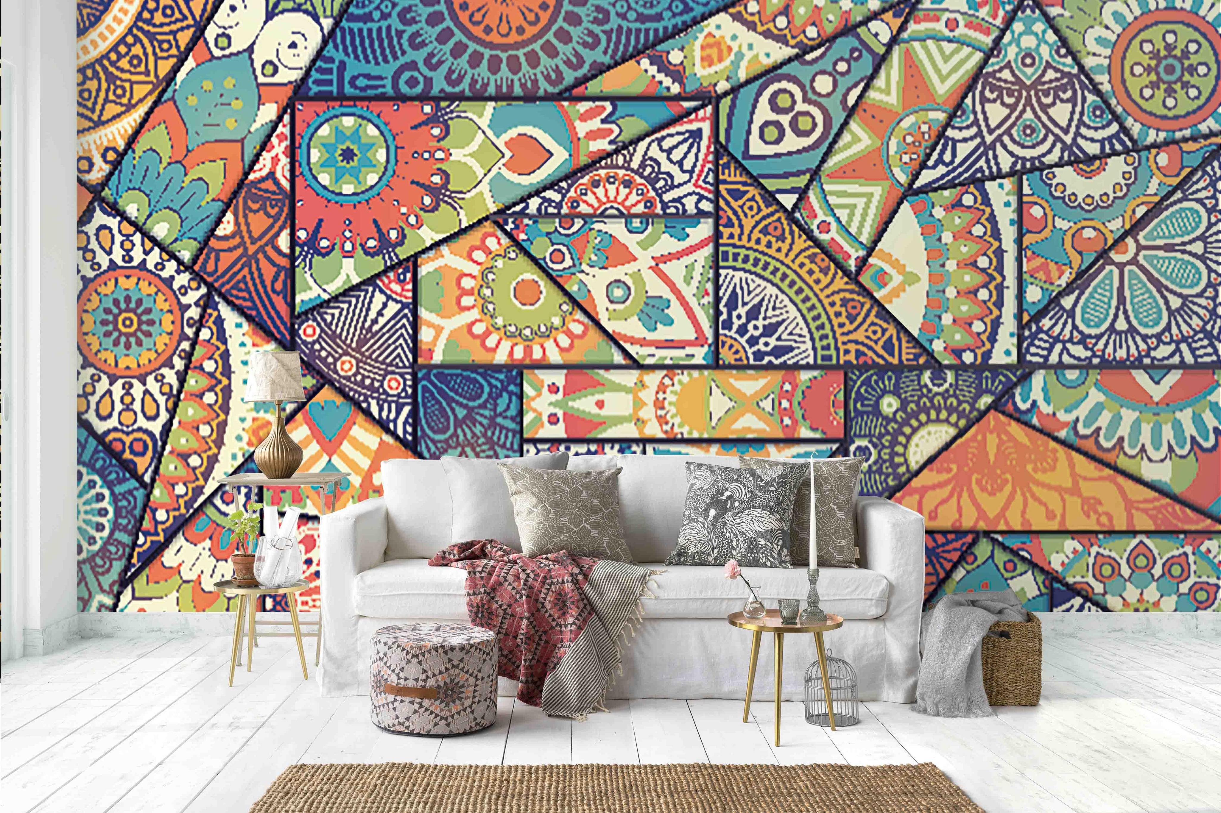 3D Color Graffiti Geometric Puzzle Wall Mural Wallpaper 10- Jess Art Decoration