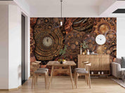 3D Vintage Copper Clock Wall Mural Wallpaper GD 4594- Jess Art Decoration