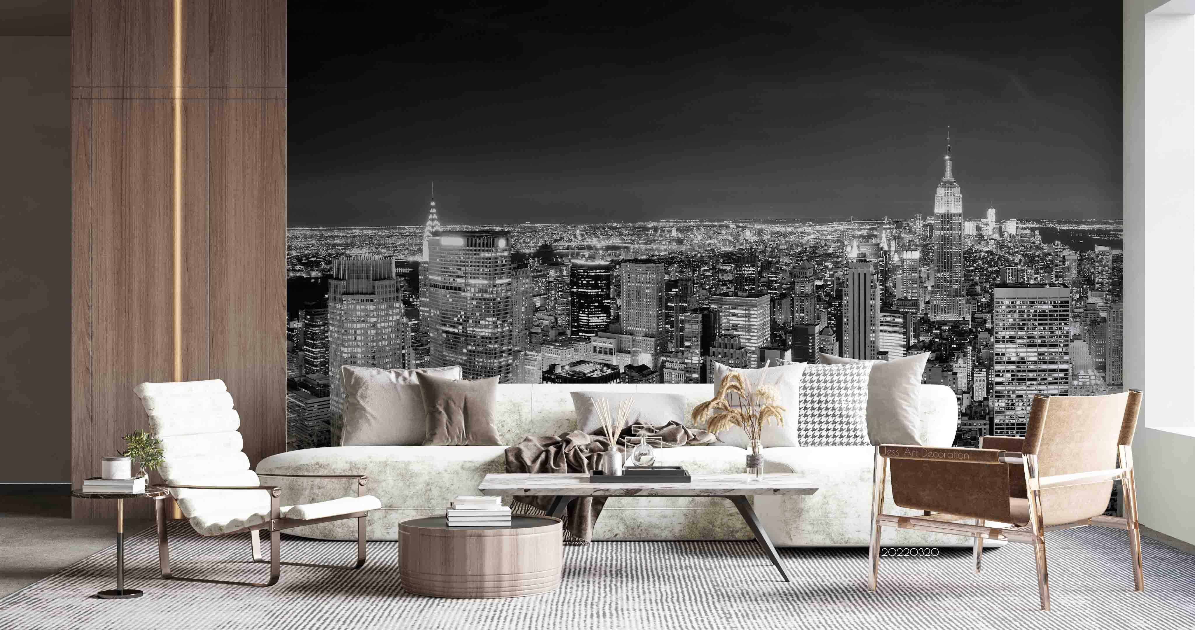 3D Night City Building Light Scenery Wall Mural Wallpaper GD 3768- Jess Art Decoration