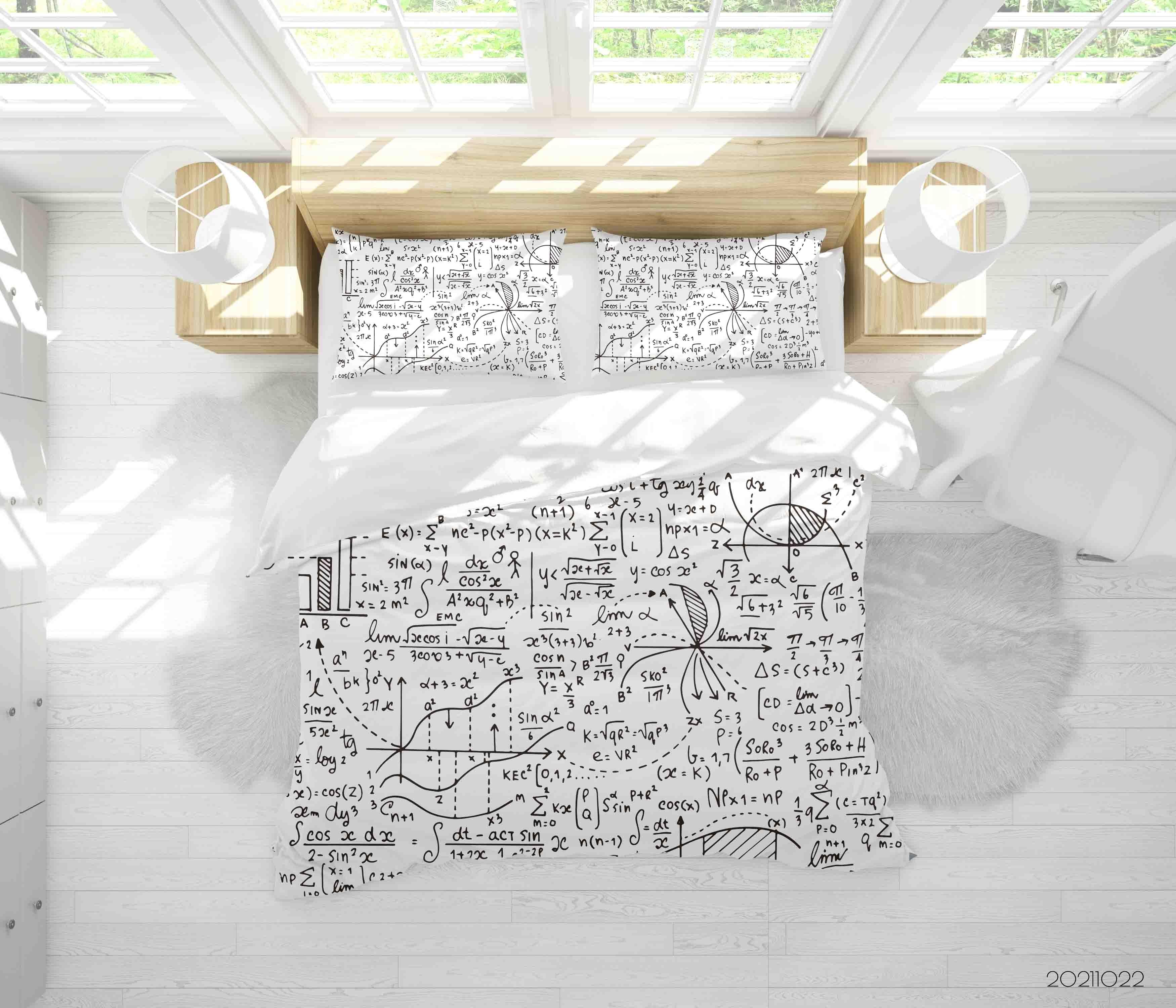 3D Abstract Arithmetic Graffiti Graffiti Quilt Cover Set Bedding Set Duvet Cover Pillowcases 55- Jess Art Decoration