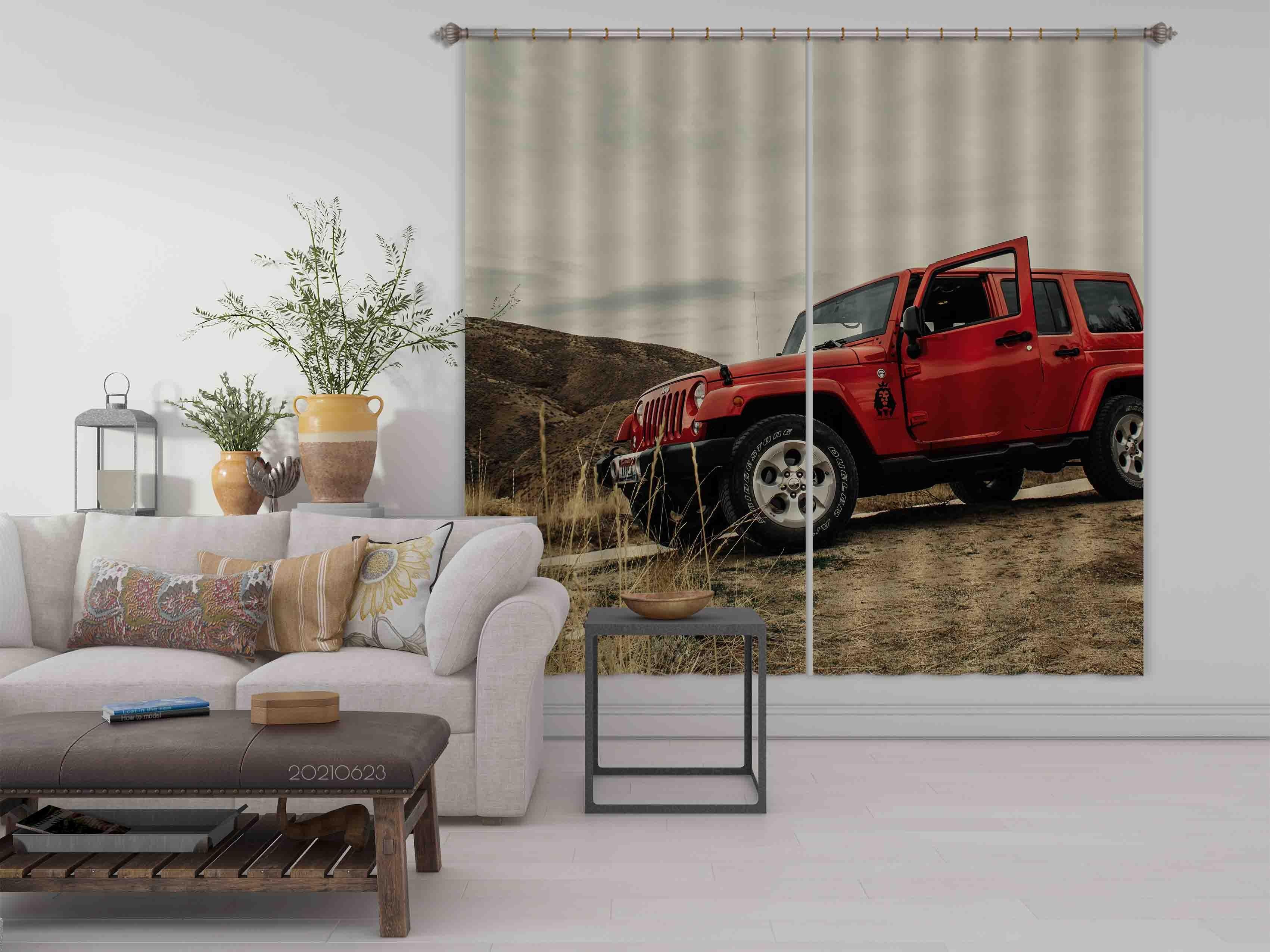 3D Off-Road Vehicle Curtains and Drapes LQH 62- Jess Art Decoration