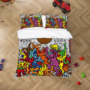 3D Abstract Colorful Funny Illustration Graffiti Quilt Cover Set Bedding Set Duvet Cover Pillowcases 31- Jess Art Decoration