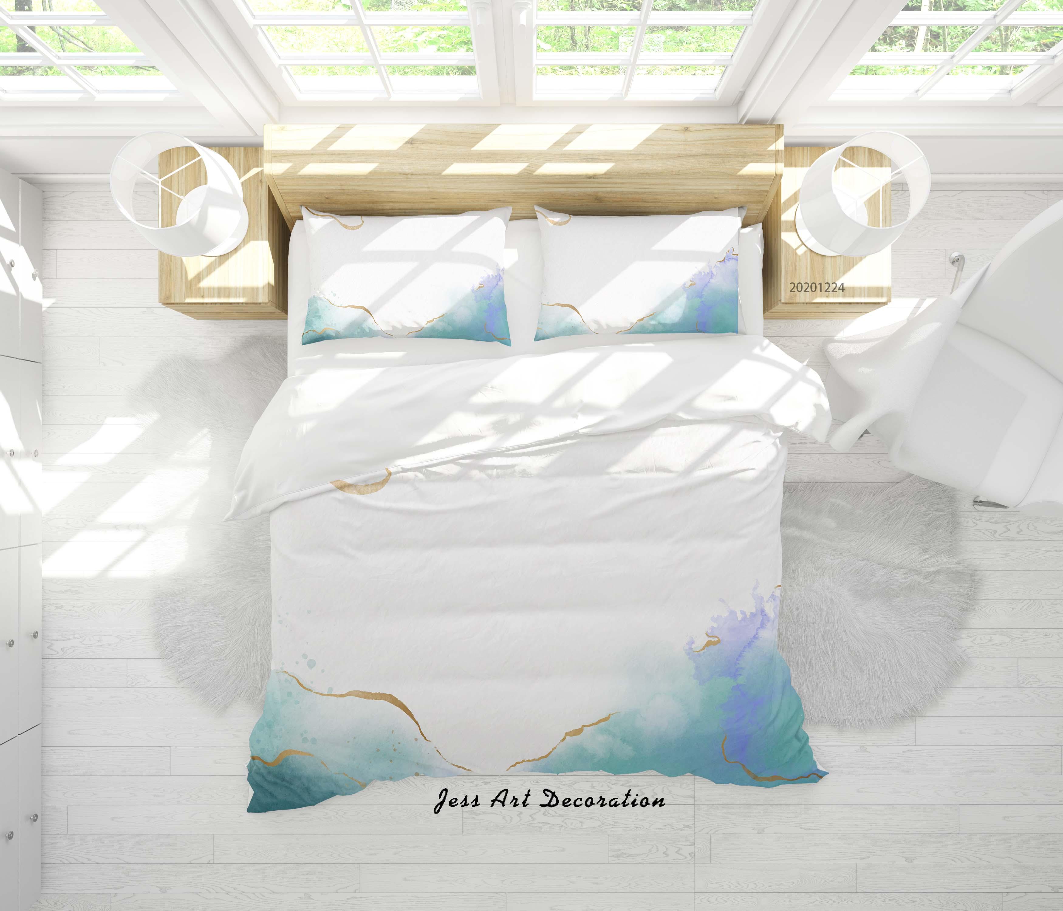 3D Watercolor Marble Texture Quilt Cover Set Bedding Set Duvet Cover Pillowcases 171 LQH- Jess Art Decoration