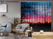 3D Black Tree Pink Sky Curtains and Drapes GD 2253- Jess Art Decoration