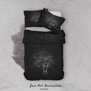 3D Leopard Portrait Grinning Isolate Quilt Cover Set Bedding Set Duvet Cover Pillowcases WJ 1966- Jess Art Decoration