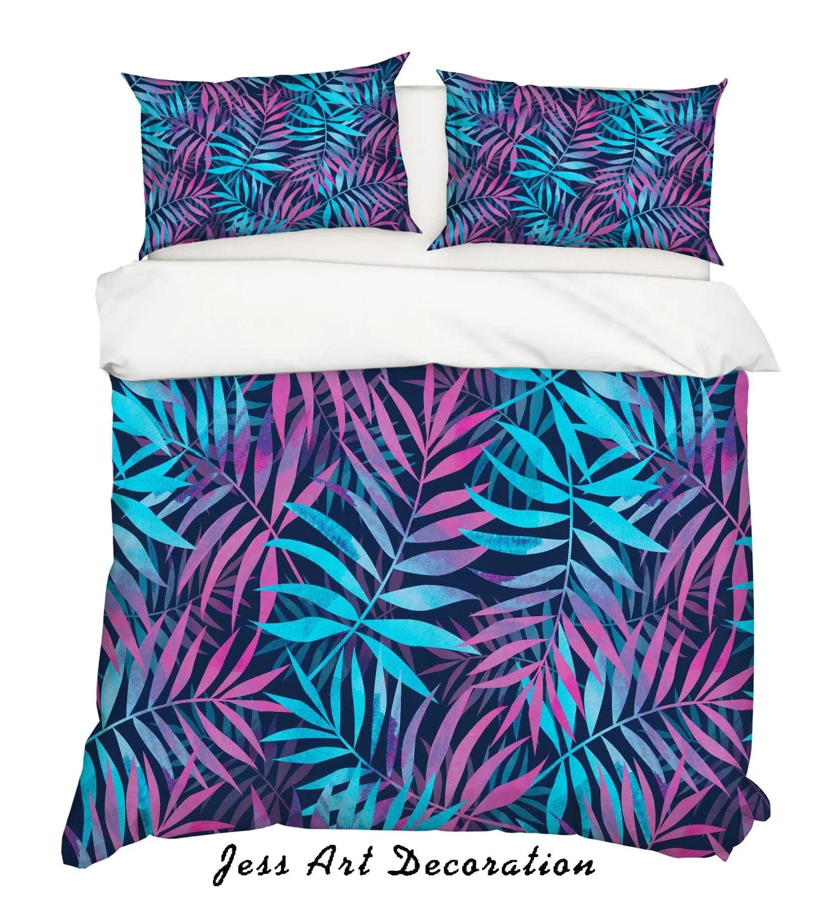 3D Colorful Leaves Plant Pattern Quilt Cover Set Bedding Set Duvet Cover Pillowcases LXL- Jess Art Decoration