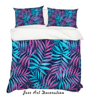 3D Colorful Leaves Plant Pattern Quilt Cover Set Bedding Set Duvet Cover Pillowcases LXL- Jess Art Decoration