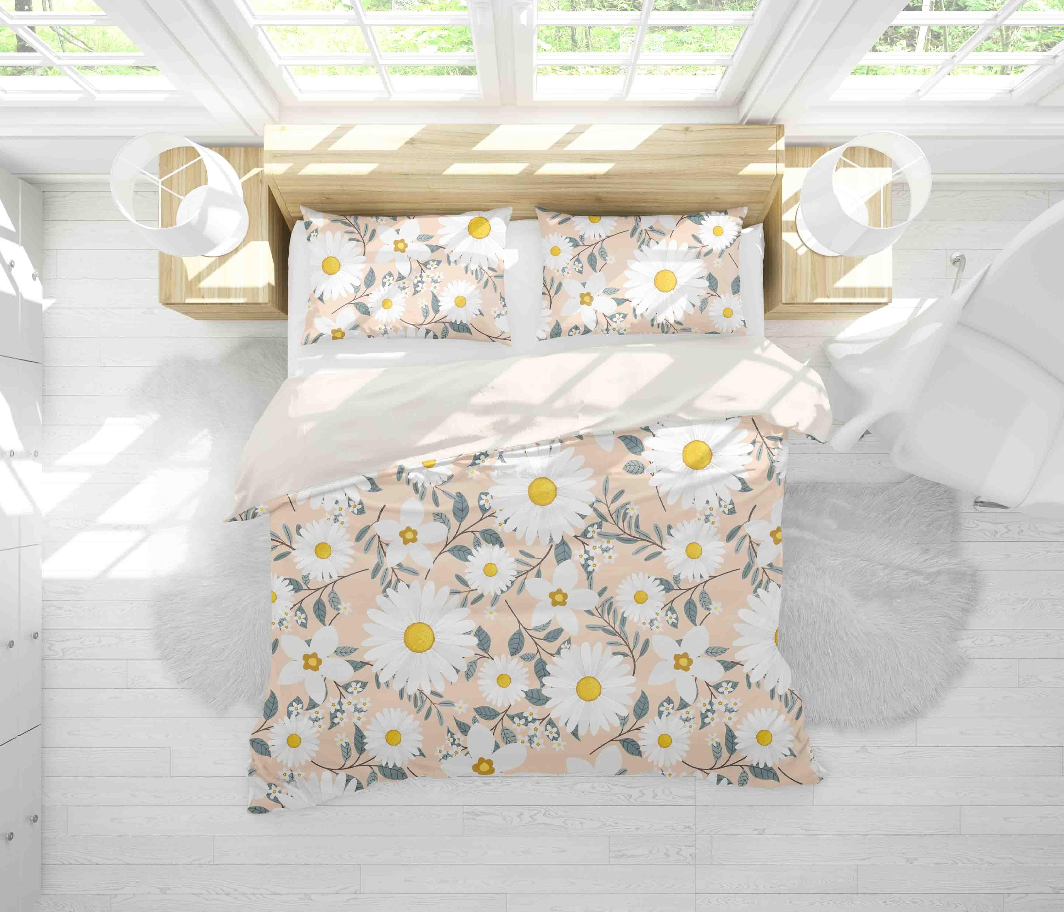 3D White Chrysanthemum Quilt Cover Set Bedding Set Pillowcases 101- Jess Art Decoration