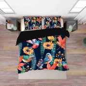 3D Tropical Floral Leaf Bird Quilt Cover Set Bedding Set Duvet Cover Pillowcases 5- Jess Art Decoration