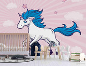 3D Pink Unicorn Cloud Star Wall Mural Wallpaper A234 LQH- Jess Art Decoration