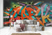 3D Abstract Colorful Graffiti Wall Mural Wallpaper 206- Jess Art Decoration