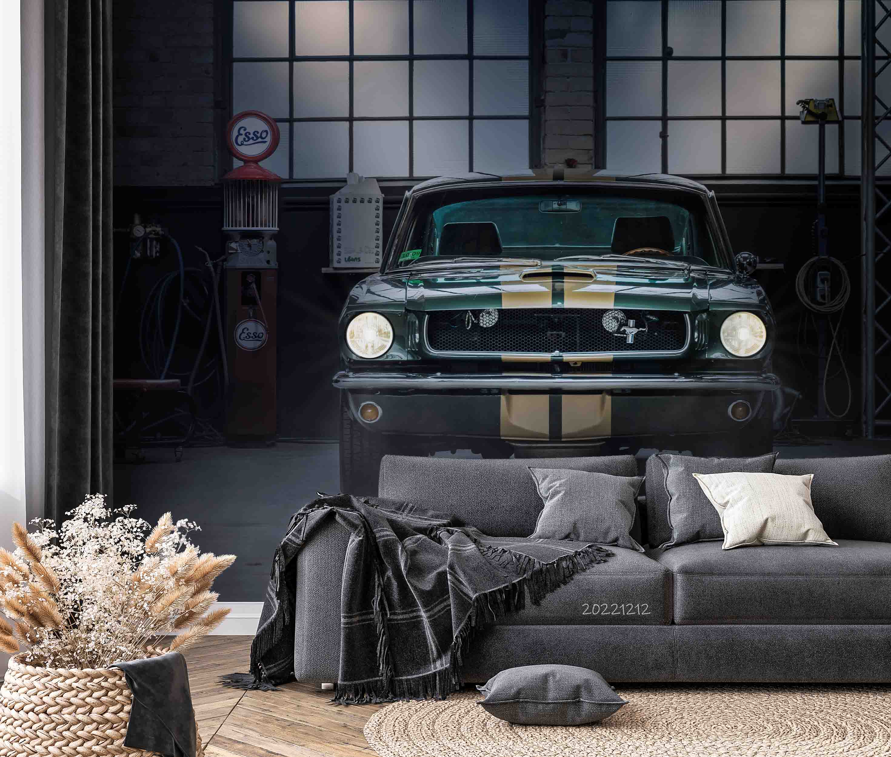 3D Ford Mustang Garage Wall Mural Wallpaper GD 1799- Jess Art Decoration