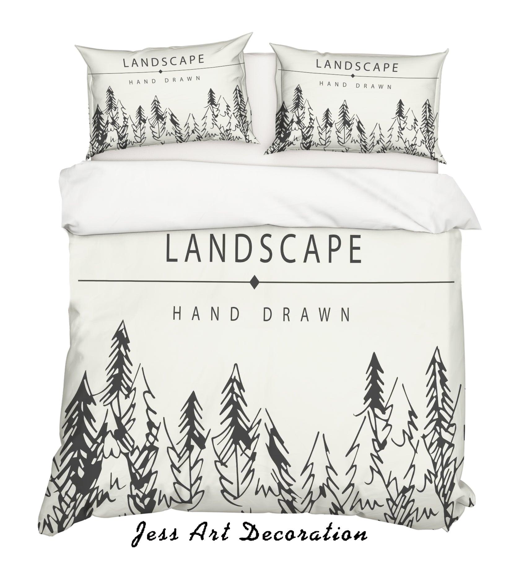 3D Cartoon Plants White Quilt Cover Set Bedding Set Pillowcases 1- Jess Art Decoration