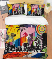 3D Color City Graffiti Painting Quilt Cover Set Bedding Set Duvet Cover Pillowcases 66- Jess Art Decoration