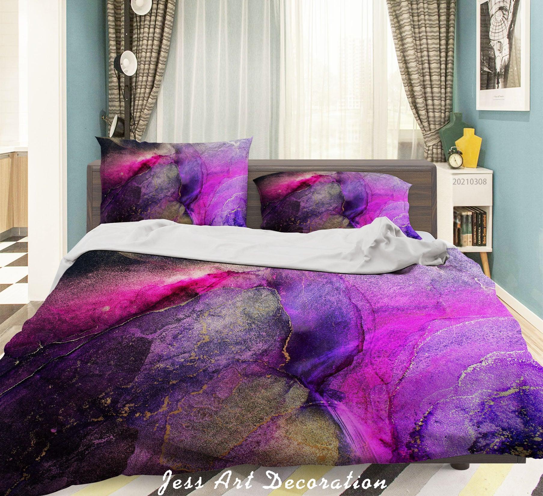 3D Abstract Color Marble Quilt Cover Set Bedding Set Duvet Cover Pillowcases 312- Jess Art Decoration