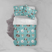 3D Green Dog Puppy Quilt Cover Set Bedding Set Pillowcases 75- Jess Art Decoration