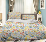 3D Colourful Plant Leaves Floral Pattern Quilt Cover Set Bedding Set Duvet Cover Pillowcases WJ 3877- Jess Art Decoration