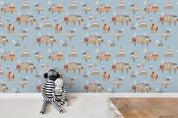 3D Cartoon Lighthouse Sailboat Blue Wall Mural Wallpaper LXL- Jess Art Decoration