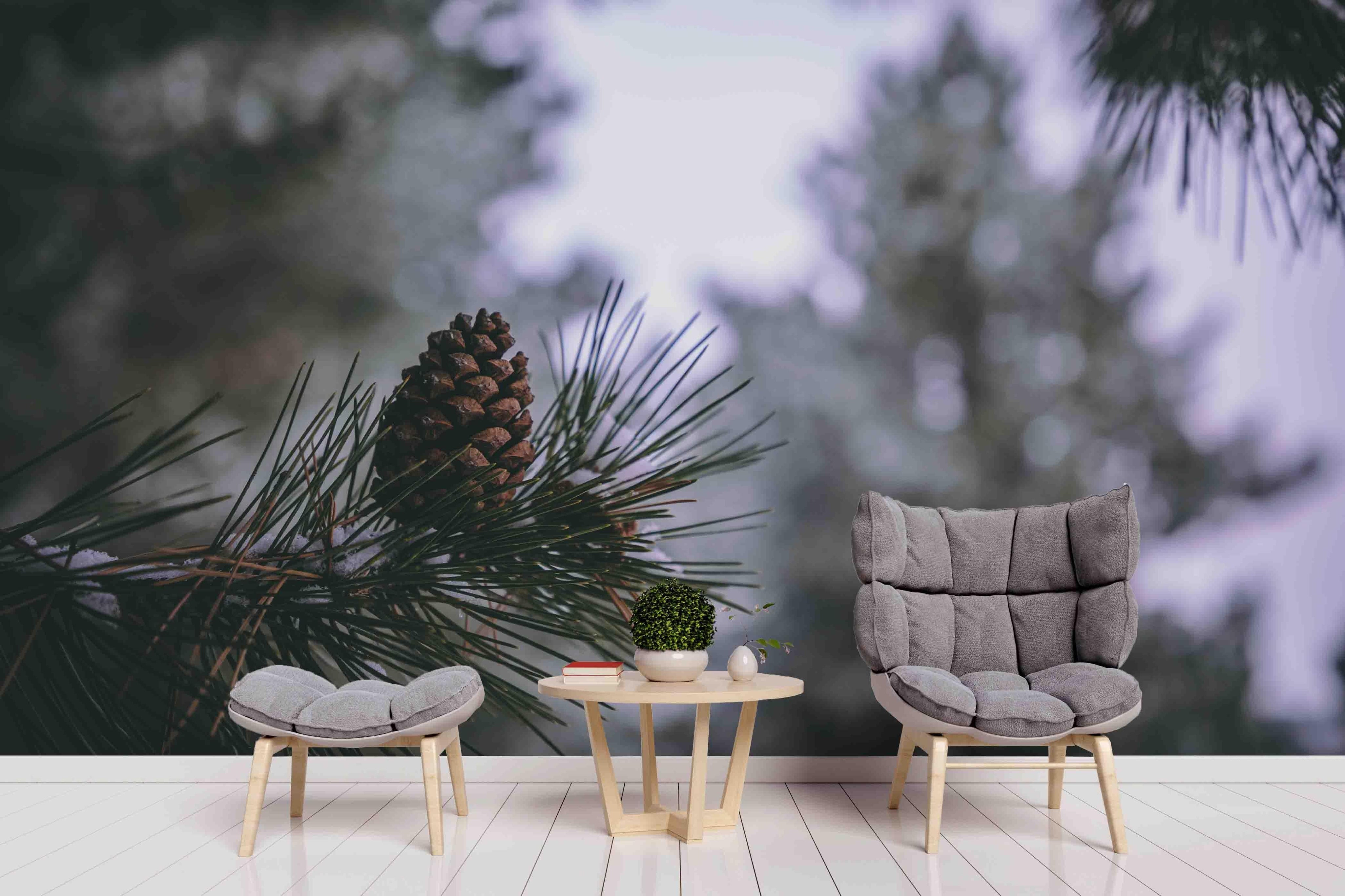 3D Pines Pinecones Wall Mural Wallpaper 146- Jess Art Decoration