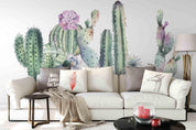 3D Hand Drawn Cactus Floral Wall Mural Wallpaper LQH 111- Jess Art Decoration