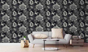 3D Retro Grey Floral Wall Mural Wallpaper A107 LQH- Jess Art Decoration