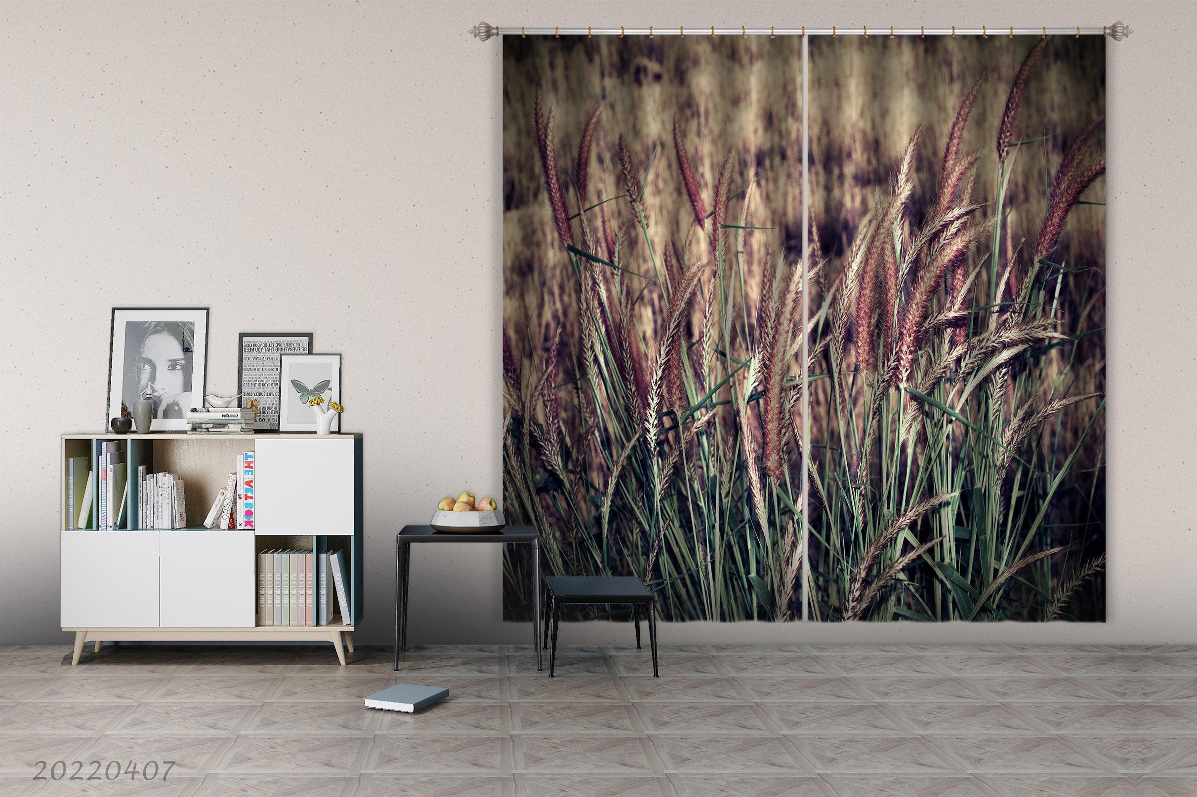 3D Landscape Nature Grass Plant Curtains and Drapes GD 3535- Jess Art Decoration