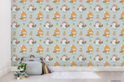 3D Cartoon Hand Drawn Hat Bird Animal Pattern Wall Mural Wallpaper LXL- Jess Art Decoration