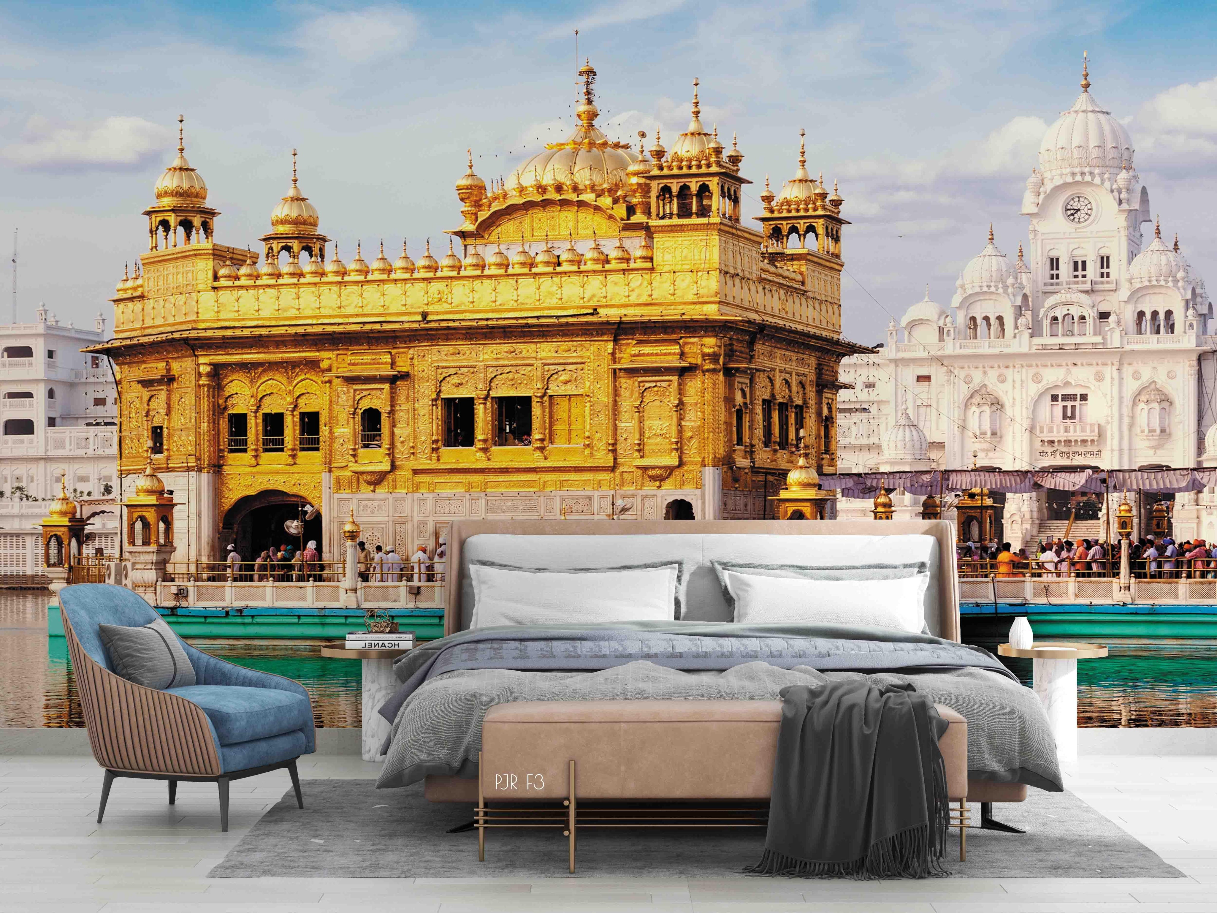 3D Golden Temple Architecture Wall Mural Wallpaper LXL 811- Jess Art Decoration