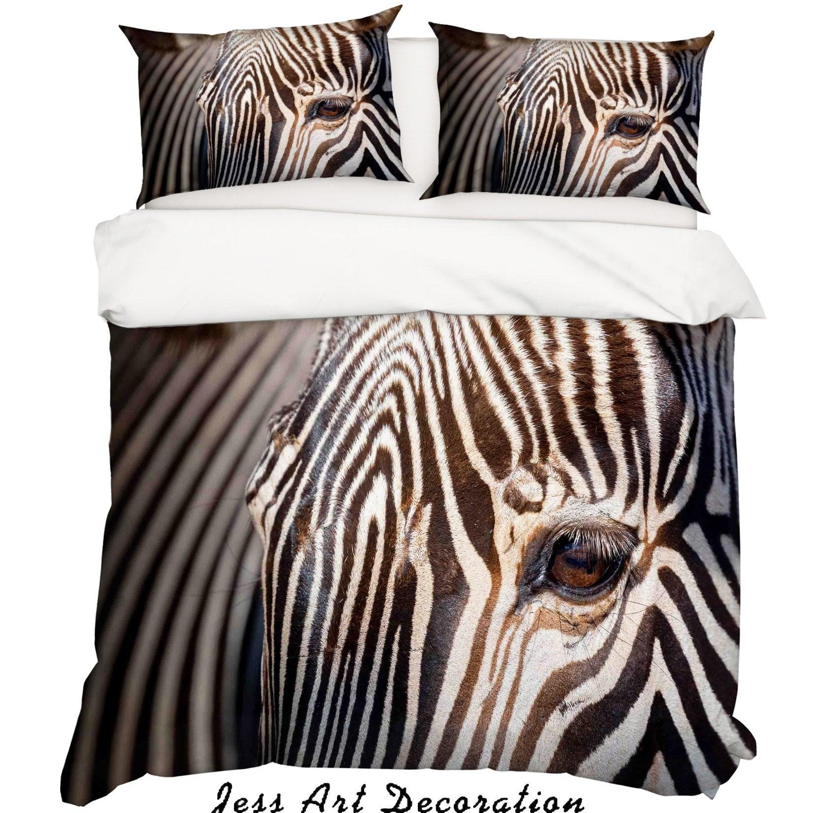 3D Zebra Quilt Cover Set Bedding Set Duvet Cover Pillowcases SF89- Jess Art Decoration