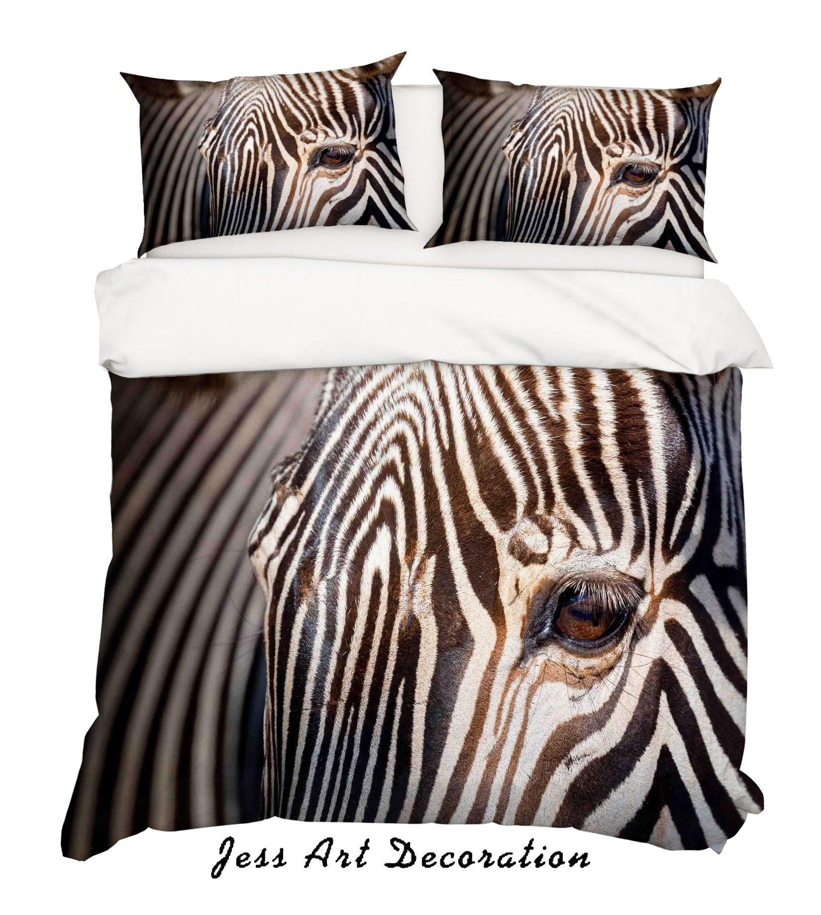 3D Zebra Quilt Cover Set Bedding Set Duvet Cover Pillowcases SF89- Jess Art Decoration