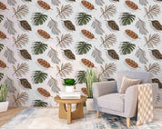 3D Abstract Tropical Leaves Pattern Wall Mural Wallpaper GD 4621- Jess Art Decoration