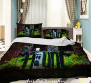 3D Abstract Colored Street Graffiti Quilt Cover Set Bedding Set Duvet Cover Pillowcases 185- Jess Art Decoration